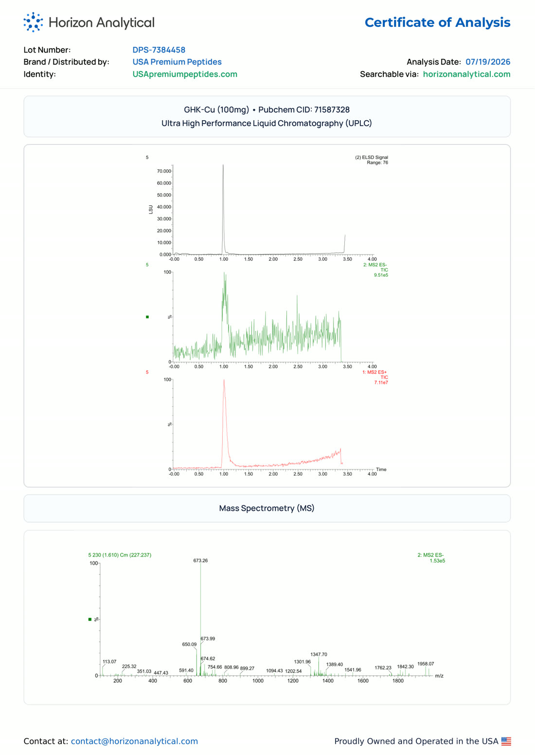 GHK-Cu Purity report page 2