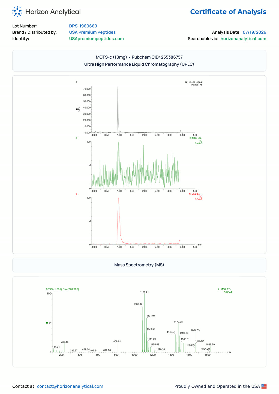 MOTS-c Purity report page 2