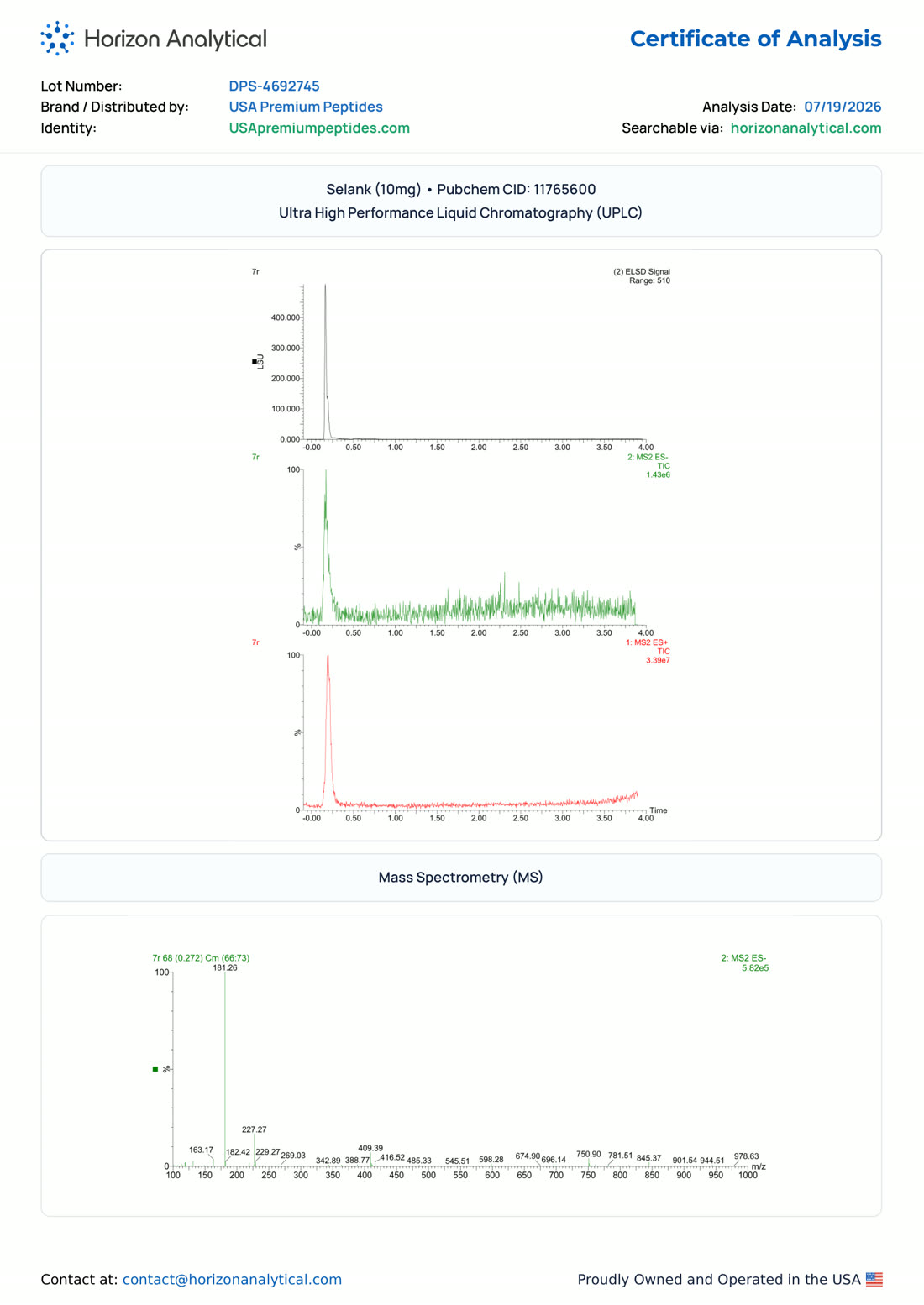 Selank Purity report page 2